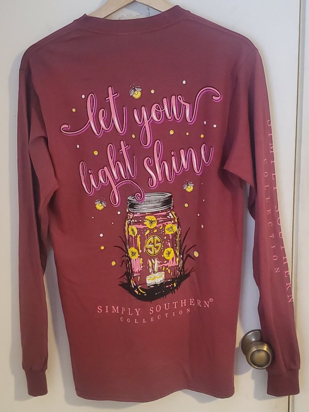 Simply Southern Lightening Bug Firefly Long Sleeve T-Shirt Women's Size S - Picture 3 of 6